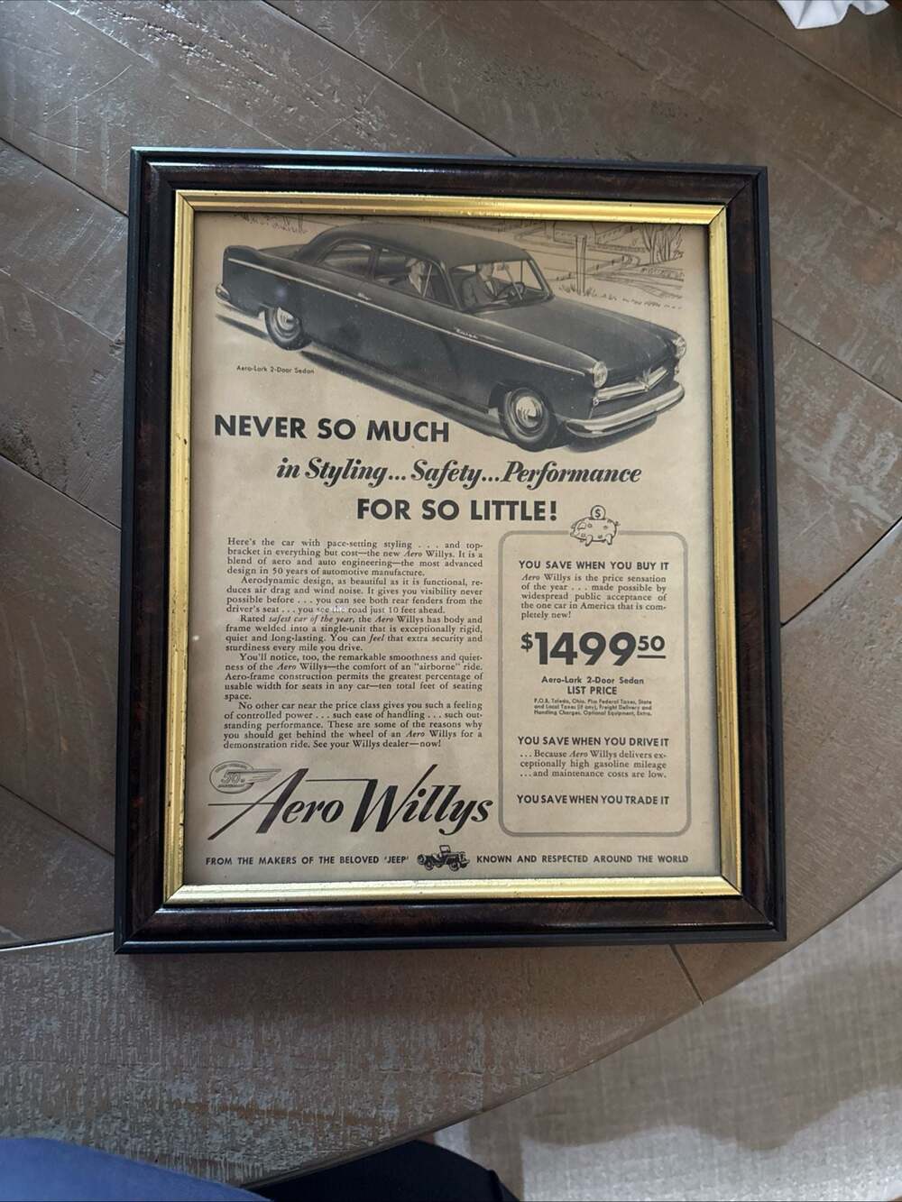 Original 1953 Aero Willys Magazine Ad "Never So Much...For So Little"